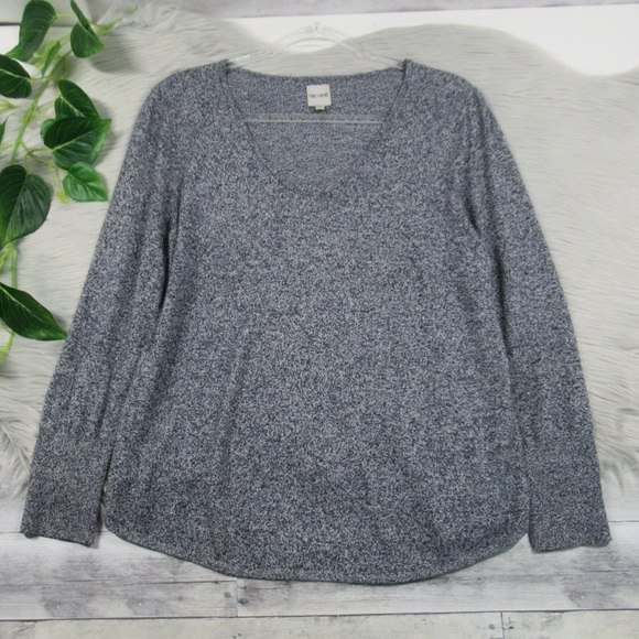 NIC+ZOE Marled V-Neck Casual Long Sleeve Knit Top Tee Women’s Size Medium - Picture 3 of 11